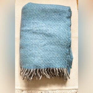K Klippan Brushed Wool Throw Blue 130cm x 200cm NZ Gotland Wool
